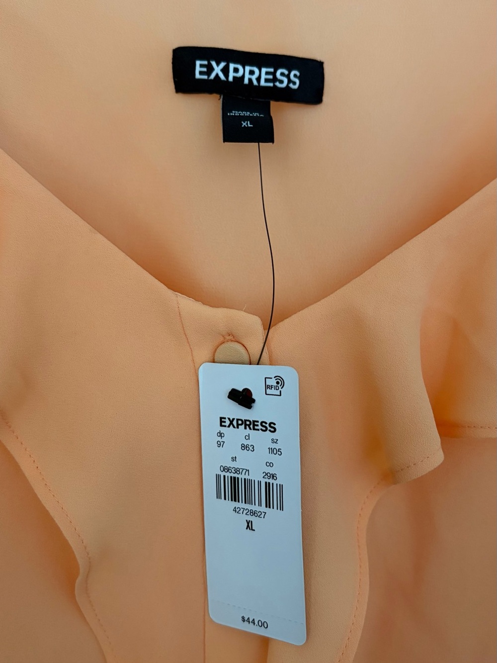 Express Peach Ruffle Tie-Front Cami - Picture 3 of 8